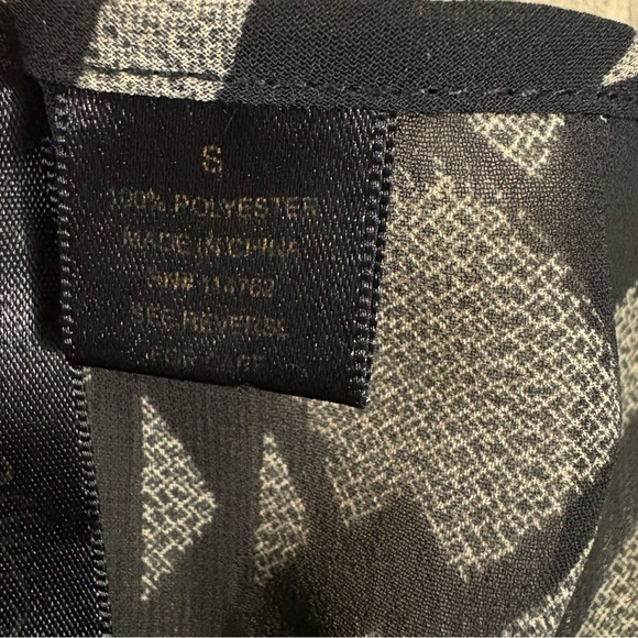 Sheer Black Beige Whimsigoth Blouse Sz S Fairy Witchy - Picture 6 of 8